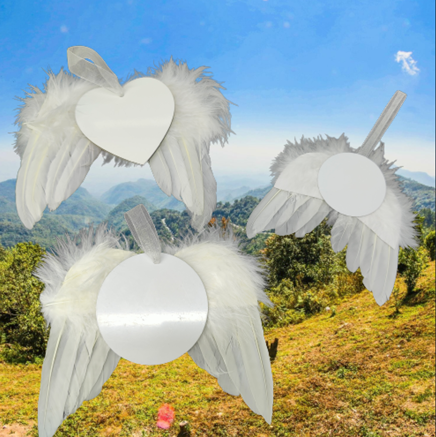 Sublimation Angel Wing Xmas Hanging Ornaments