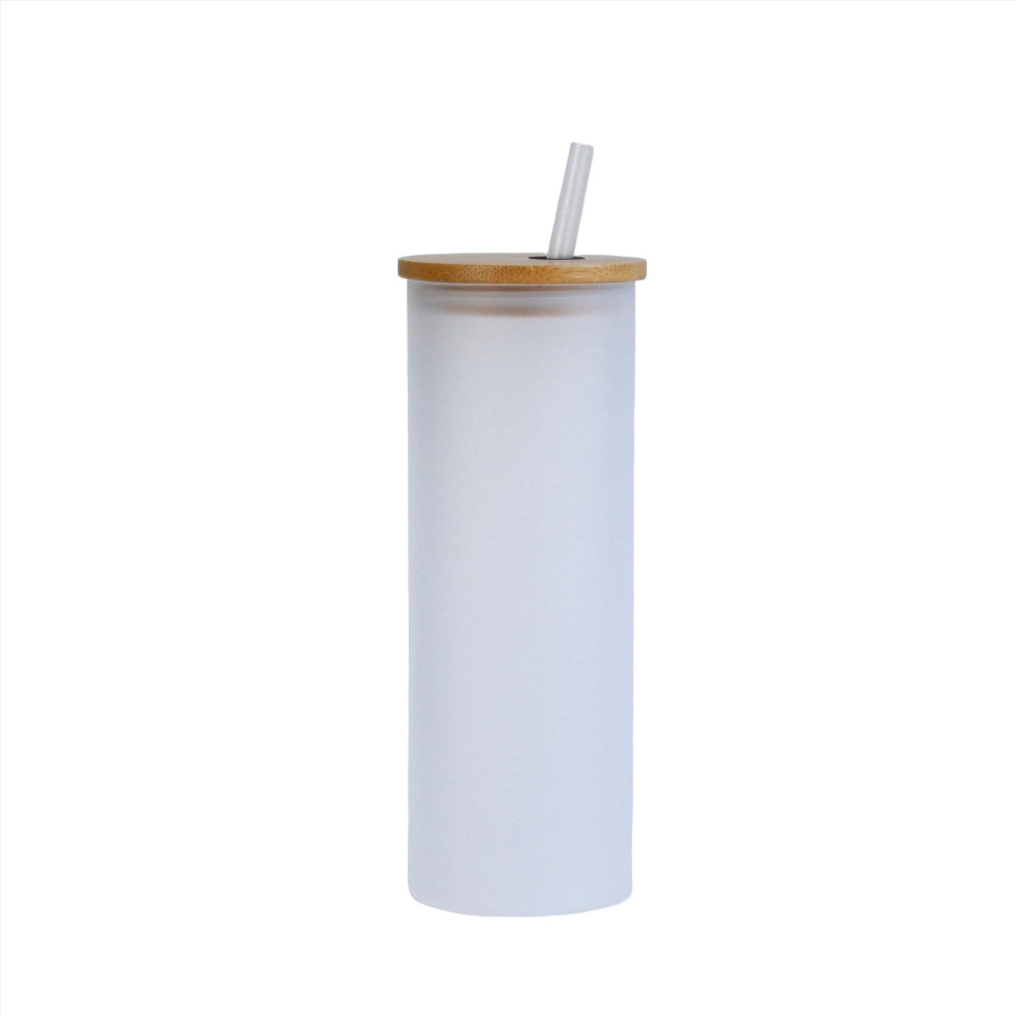 Sublimation Frosted Glass Gradient Colored Tumbler Mug with Bamboo lid