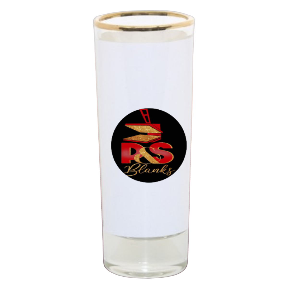 Sublimation Glass Shooter with Gold Rim